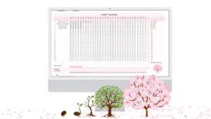 Ultimate Habit Tracker Spreadsheet - Grow Cherry Blossom Trees