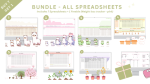 Bundle - All Habit Tracker Spreadsheets ( 7 Habit Tracker Spreadsheets + 1 Freebie)